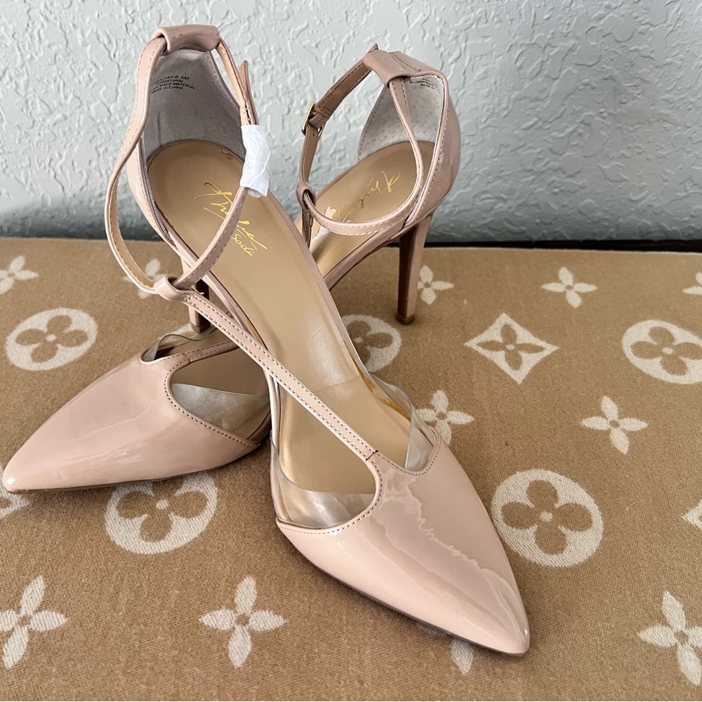 Nude t-strap stilettos